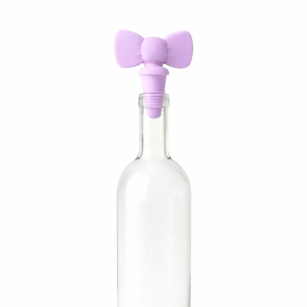 Wine Stopper Gift Set 2 Bottle Stoppers & 6 Bow Wine Glass Charms Hostess Gift